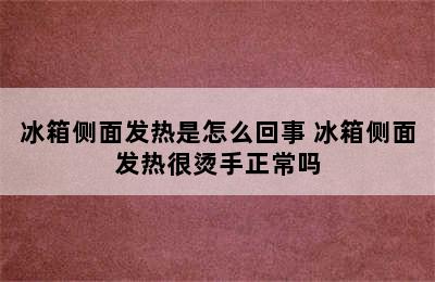 冰箱侧面发热是怎么回事 冰箱侧面发热很烫手正常吗